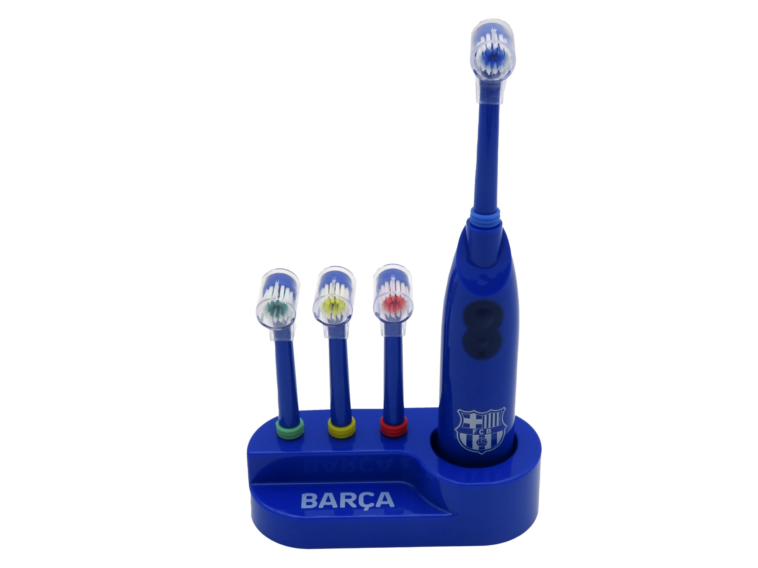 CyP Brands-FC Barcelona Toothbrush Toilet Oral Hygiene Vibrating Brush Battery Operated Blue Official Product, multicoloured, Medium