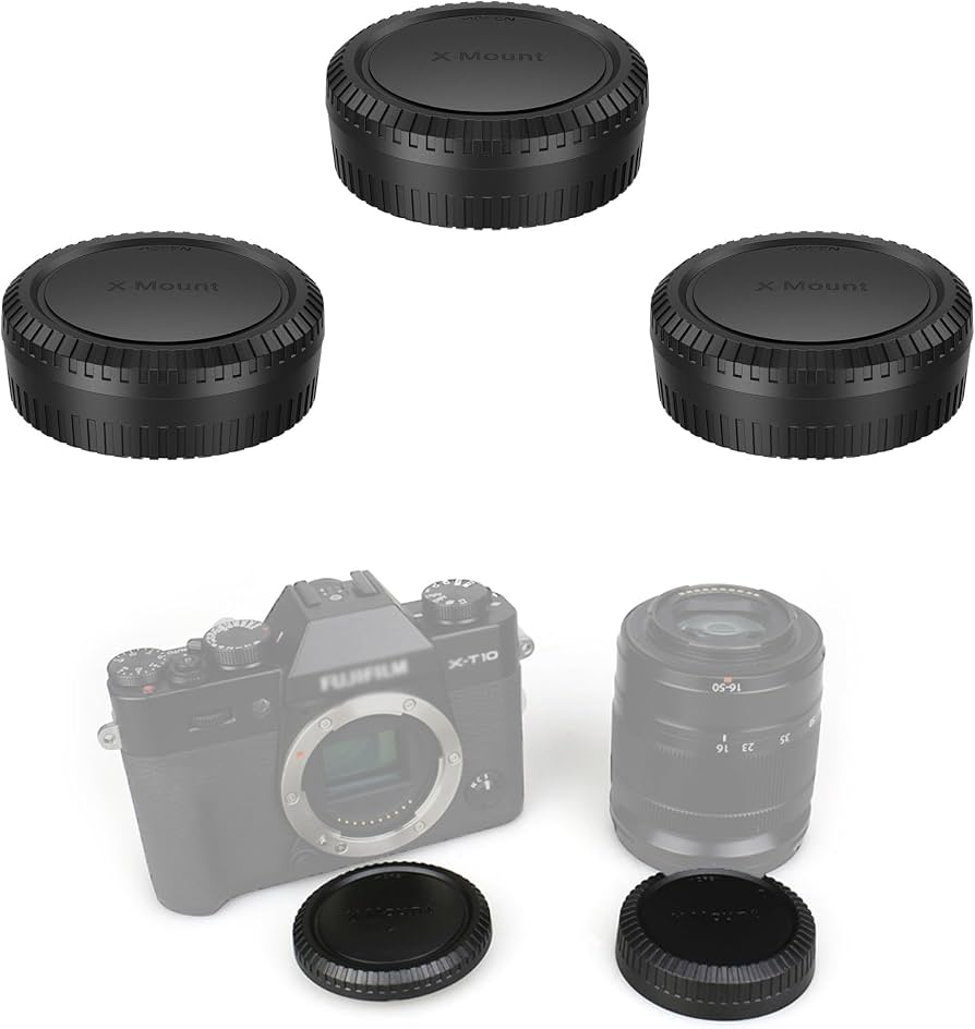 Camera Rear Lens Cap & Body Cap Cover for Fuji Fujifilm X Mount