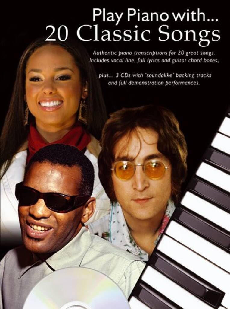 PLAY PIANO WITH... 20 CLASSIC SONGS (BOOK AND 3 CDS) PIANO, VOIX, GUITARE+CD