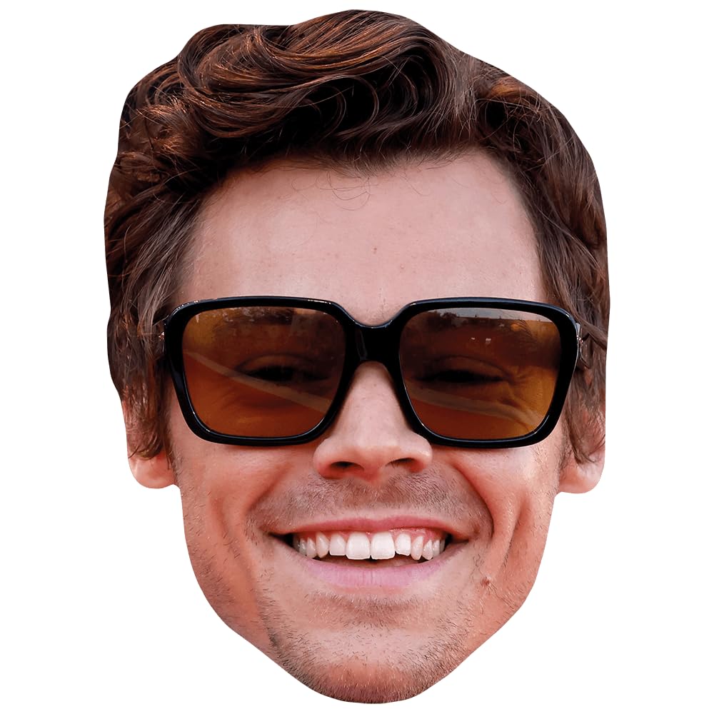 Harry E. Styles (Glasses) Celebrity Mask, Flat Card Face, Fancy Dress Mask