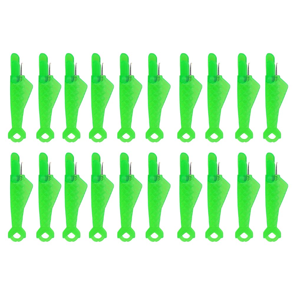 Surakey 20 Pcs Sewing Machine Needle Inserters Threader Fish Type Quick Sewing Threader Embroidery Floss Automatic Hand Sewing Craft DIY Tool Embroidery Floss Sewing Wire Loop, Green