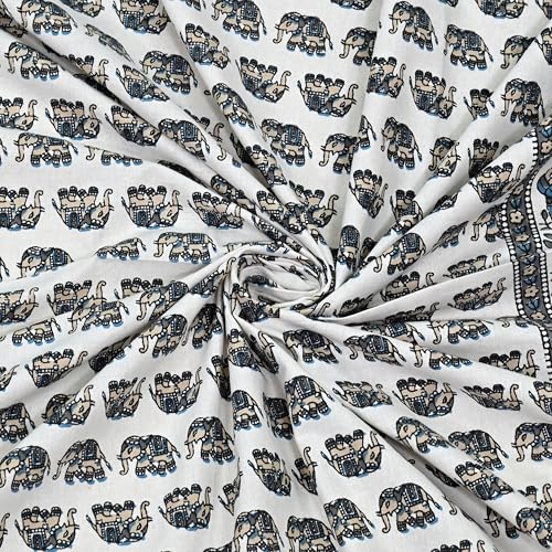 Image of 100% Cotton Single Bedsheet with 1 Pillow Cover | 240 TC Pure Cotton Flat Bed Sheet | Traditional Jaipuri Printed Bedding Set | Soft & Breathable | 60 x 90 Inch (Rangmahal Single 34)