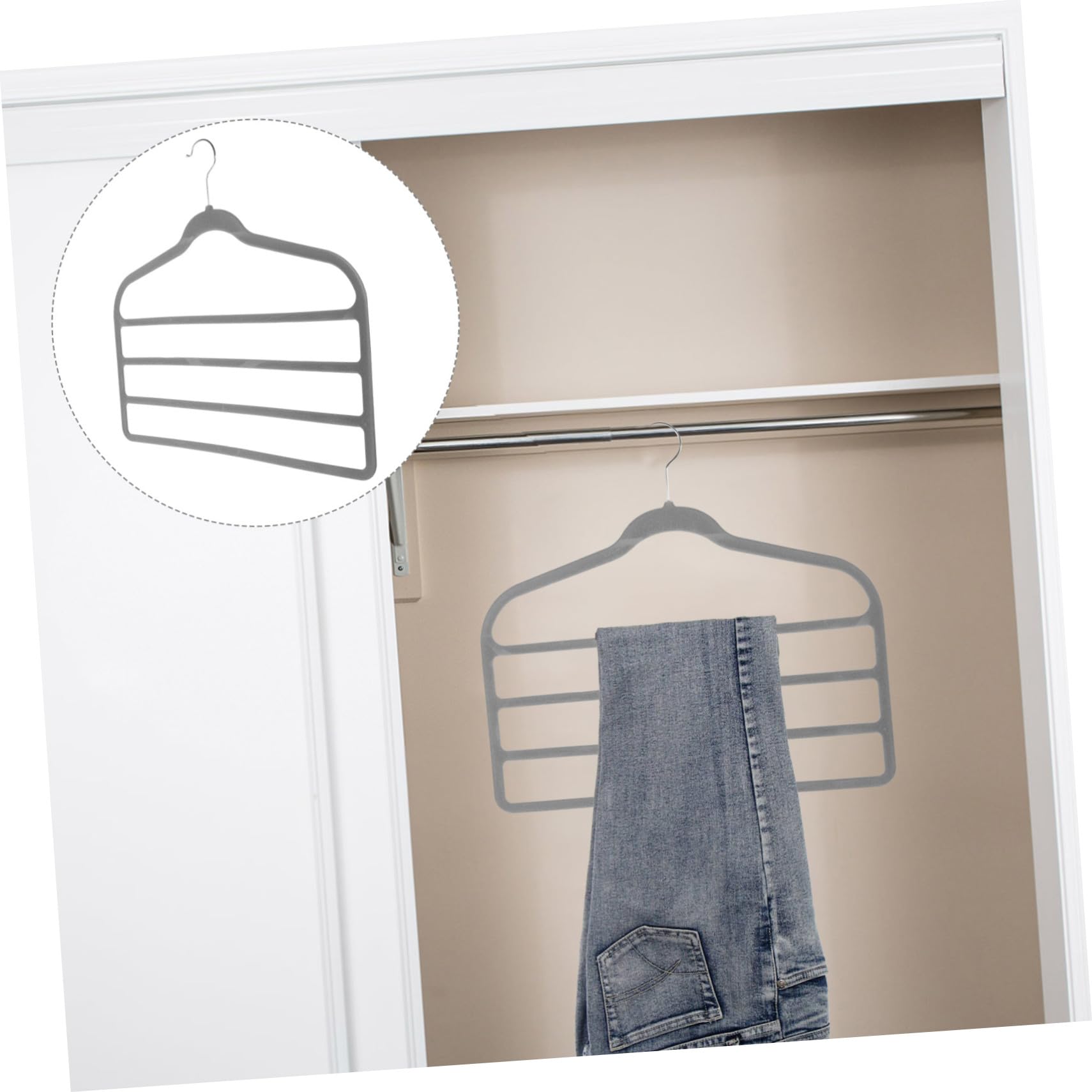 Grucce per Pantaloni Salvaspazio in Plastica Resistente Multistrato Cuscinetto Antiscivolo per Armadio Organizzato da Casa, Set 10 Pezzi