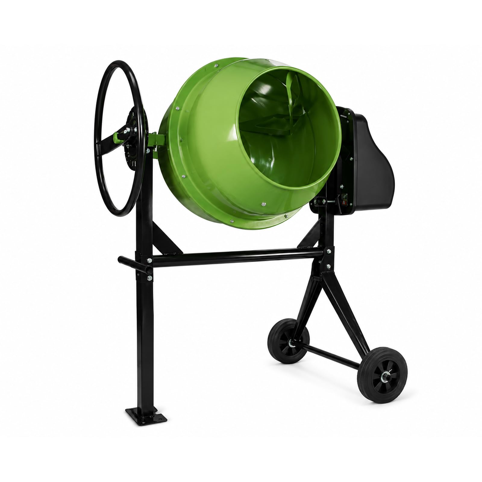 TRUTZHOLM Betonmischer mit 140 Litern Fassungsvermögen 550 Watt Drehzahl 30 U/Min, langlebig, robust, Zahnräder aus Guss, Zementmischer für Beton, Mörtel, Gips, Saat
