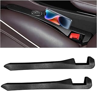 2 PCS Car Seat Gap Filler, PU Leather Car Seat Side Gap Filler to Fill The Gap Between Seat and Console, Universal Car Seat Gap Filler to Prevent Item from Falling for Most Vehicles (Black)