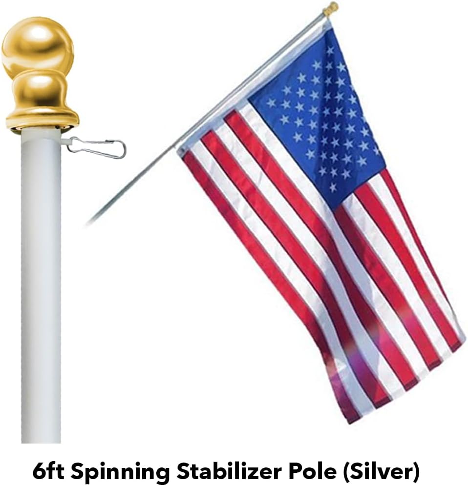 Spinning Flag Poles (6ft Silver)
