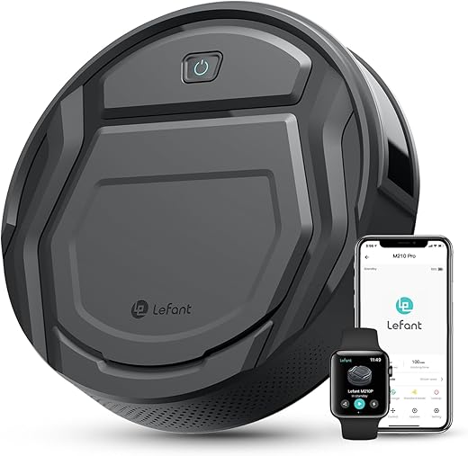 LEFANT Robot Aspirapolvere,Potenziamento del Tappeto,2200Pa,120 Minuti,Piccolo aspirapolvere Robot 7,8 cm Sottile 28...