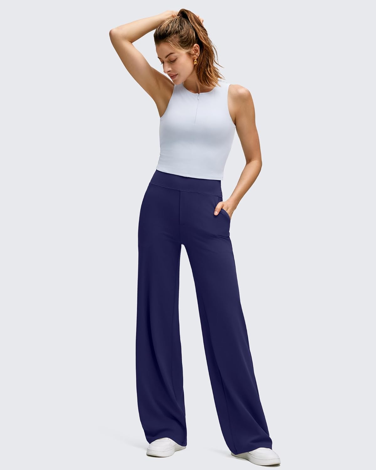 G4Free BareFeel High Stretch Wide Leg Pants for Women Soft Comfy Casual Yoga Pants with Pockets Petite/Regular/Tall - Image 7