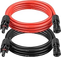 Vista 23 de XRDS -RF Cable de extensión solar 8AWG 3FT paquete de 2 unidades (rojo + negro), cable fotovoltaico con conectores solares macho/hembra, cable