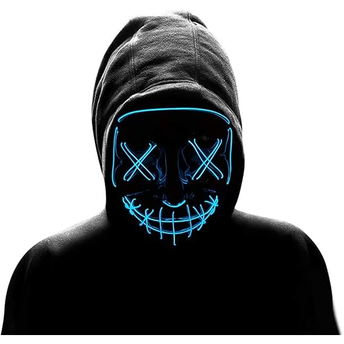 BCHOCKS Halloween Masks LED Light Up Purge Mask Led Mask Scary Halloween Mask for Halloween Costume Party Supplies
