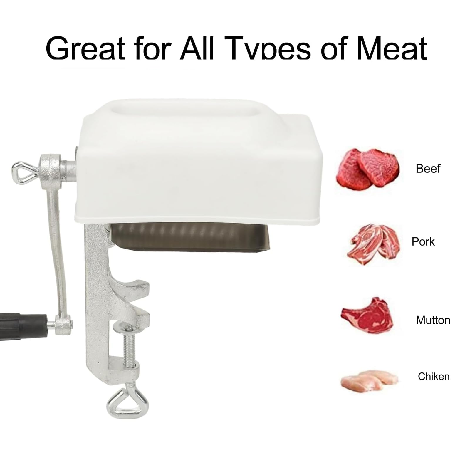 Batticarne, robusto batticarne per uso domestico, bistecca a manovella, strumento per carne, porticaffettatrice antiaderente, batticarne