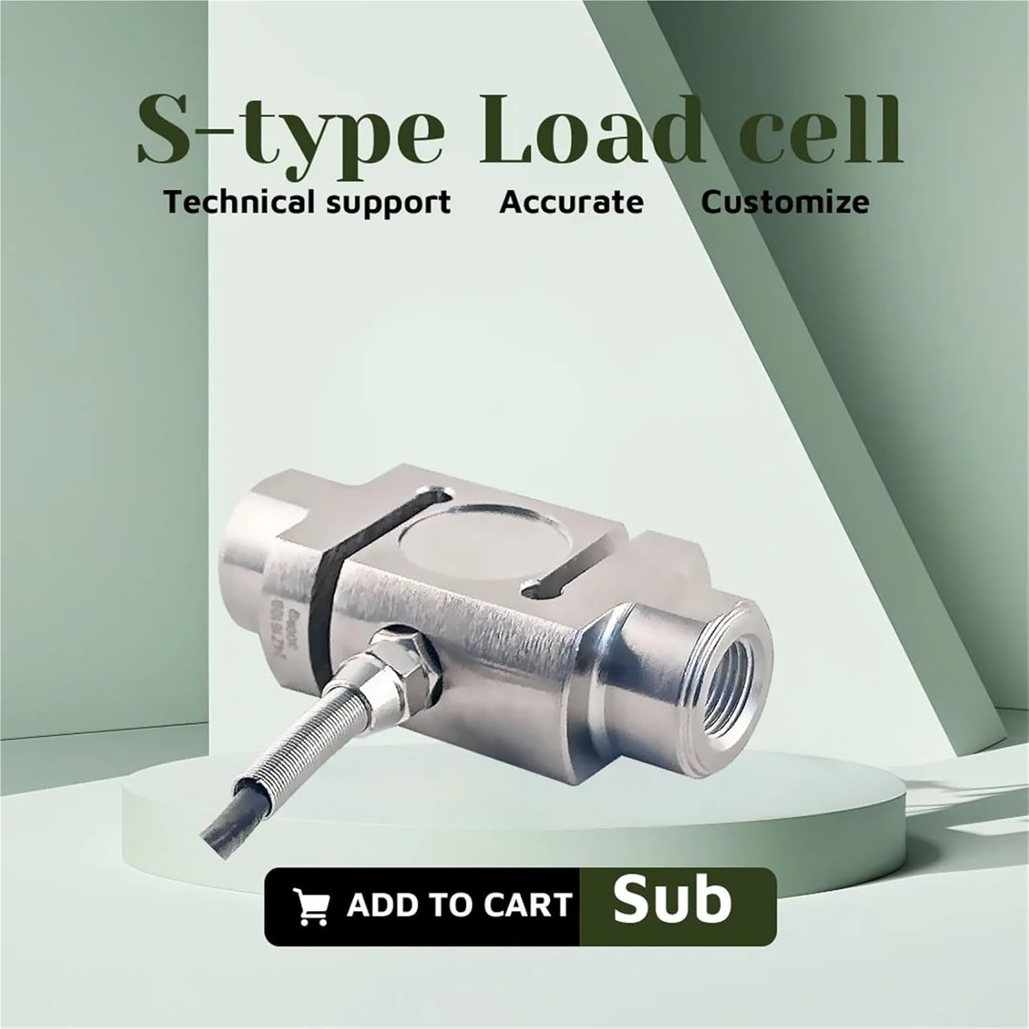 Column S-Type Load Cell, 50kg~100t Compression Sensor, Stainless Steel, IP66, Industrial Weight Sensor(5T)