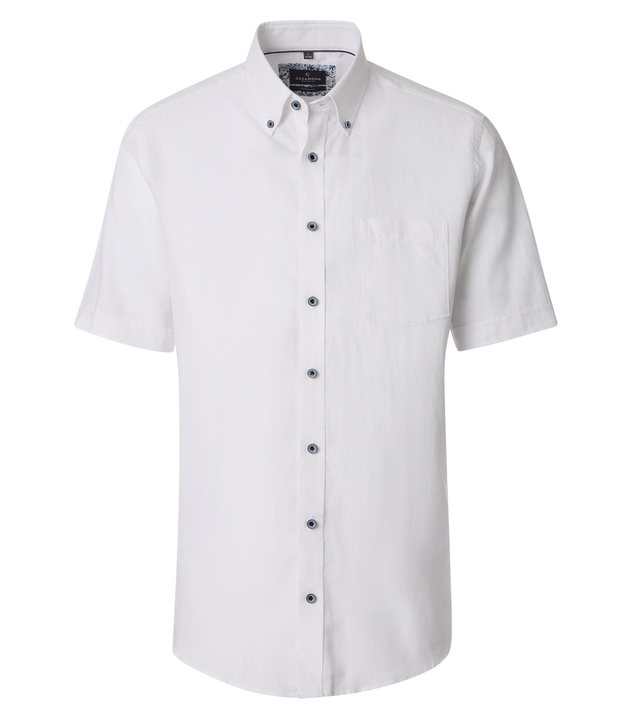 CASAMODA Leinenhemd Kurzarm Uni Casual Fit