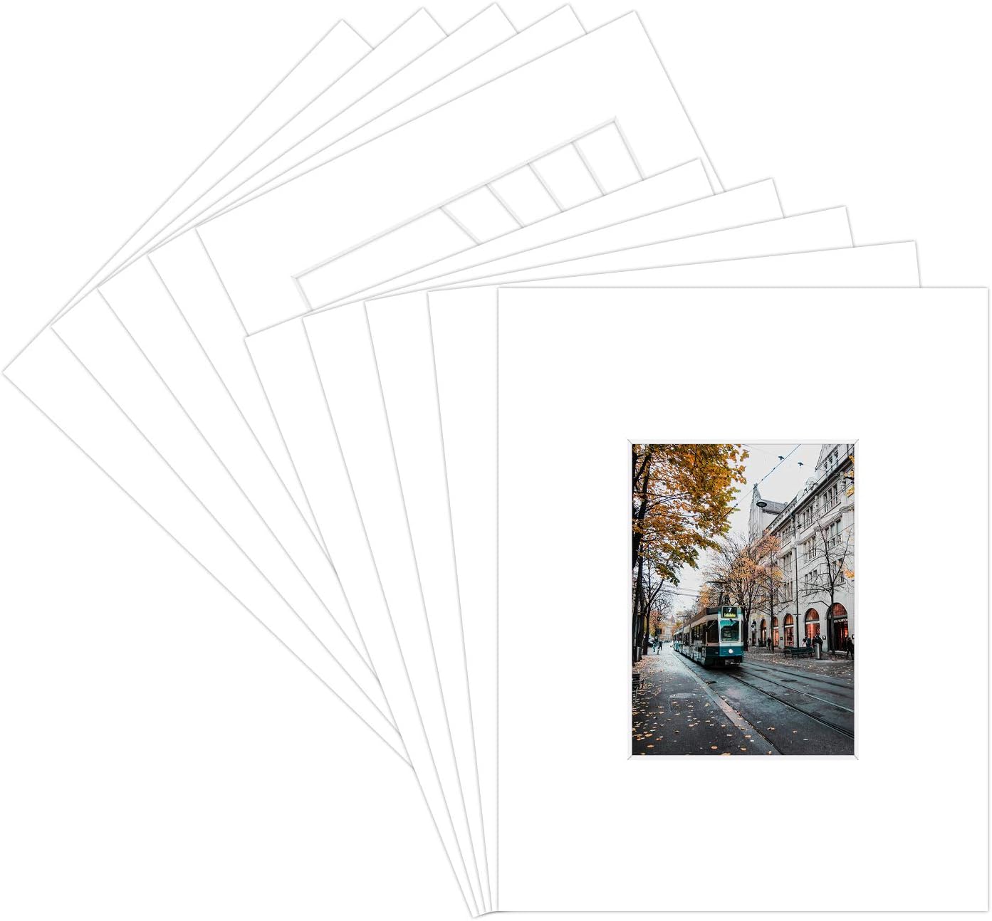 20 11x14 4-ply mat mattes WHITE for 5x7 Photo picture