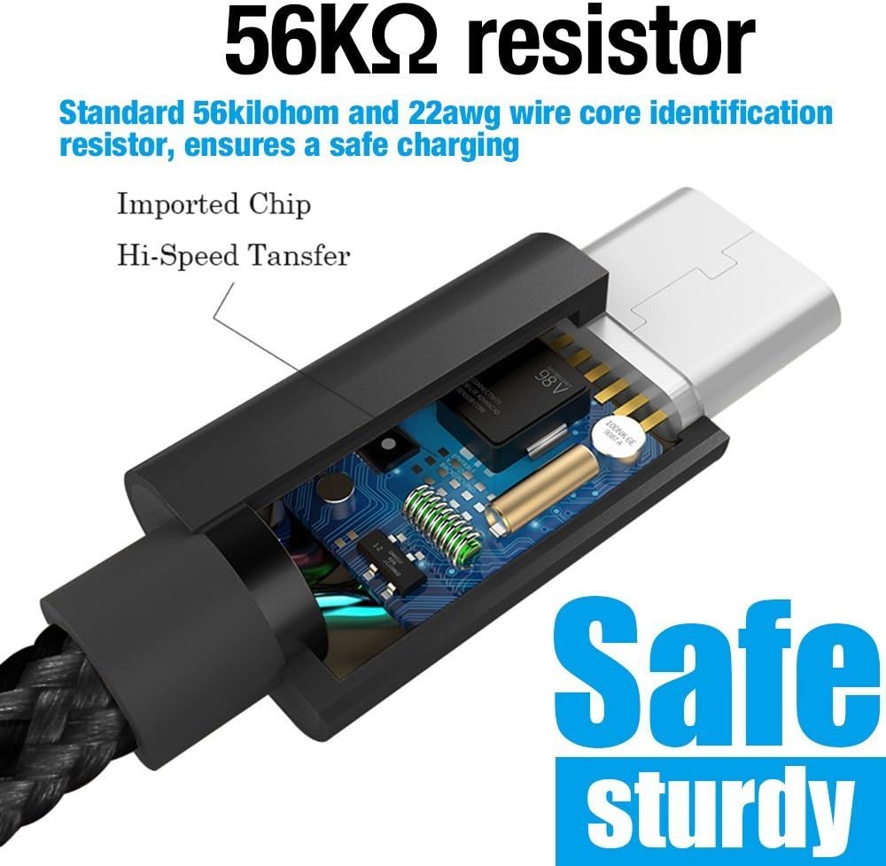 Rеvіеw USB C Cable, ALCLAP [2-Pack,6.6ft] USB Type C Cable Nylon Braided Fast Charger Sync Cord Compatible for Galaxy Note 10 S10, for S8/S9, for LG V20 G5 G6, for Nexus and More (Black/Silver)