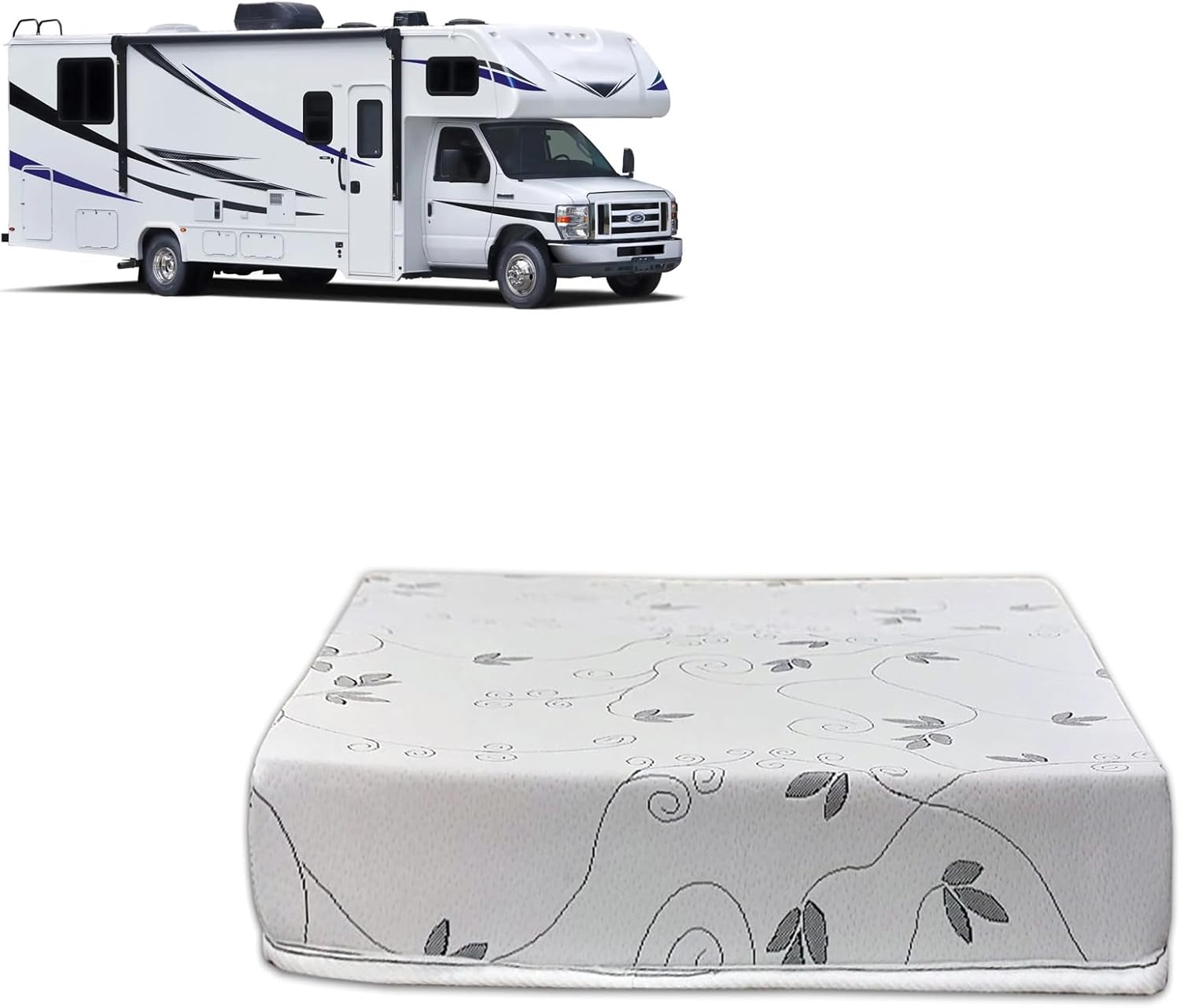 Treaton, 8-Inch High-Density Foam RV Mattress Replacement, Medium Firm, Good for Trailers, Camper Vans, Sofa Bed and Other Furniture Application, 32" x 29", White