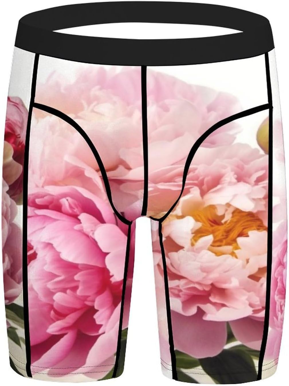 Peony Flowers Blossom Compression Shorts Men Spandex Sport Shorts Workout Performance Baselayer Underwear