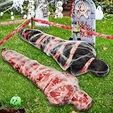 2 Sätze Halloween Gefälschte Leichen Requisiten - Hängende Leiche - Halloween Leichensack Set Deko Gruselig, Halloween Dekoration Requisiten für Tote Opfer Spukhaus Deko