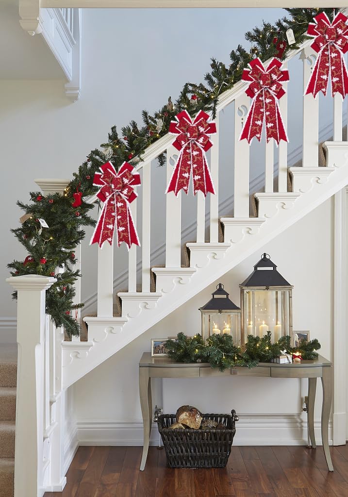 2PCS Christmas Wreath Bows Christmas Decor Bows Red Velvet Trees Ribbon Bows for Wreath, Christmas Tree Topper Bows for Christmas Party Decoration Home Indoor Outdoor Xmas Wreath Ornament Supplies - Image 5