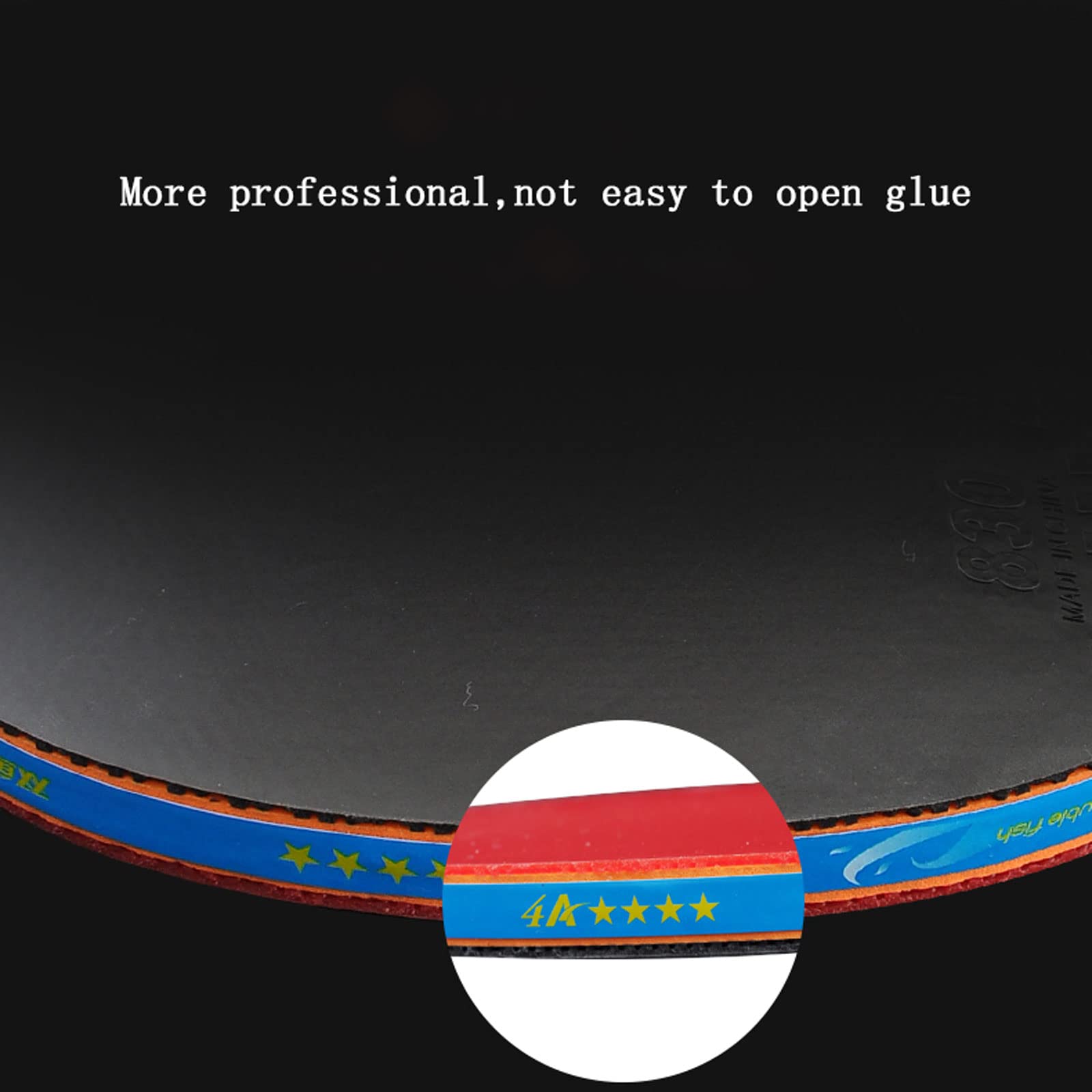 Racchetta da ping pong 4 stelle, 7 strati di legno puro, set(Penhold Grip)