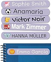 Vista 41 de 50 calcomanías con nombre personalizadas para niños. Etiquetas adhesivas para escuela, jardín de infantes, libros, juguetes y Tupperware. Etiquetas