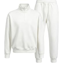 Mens 2 Piece Tracksuit Quarter Zip Polo Shirt Casual Outfit