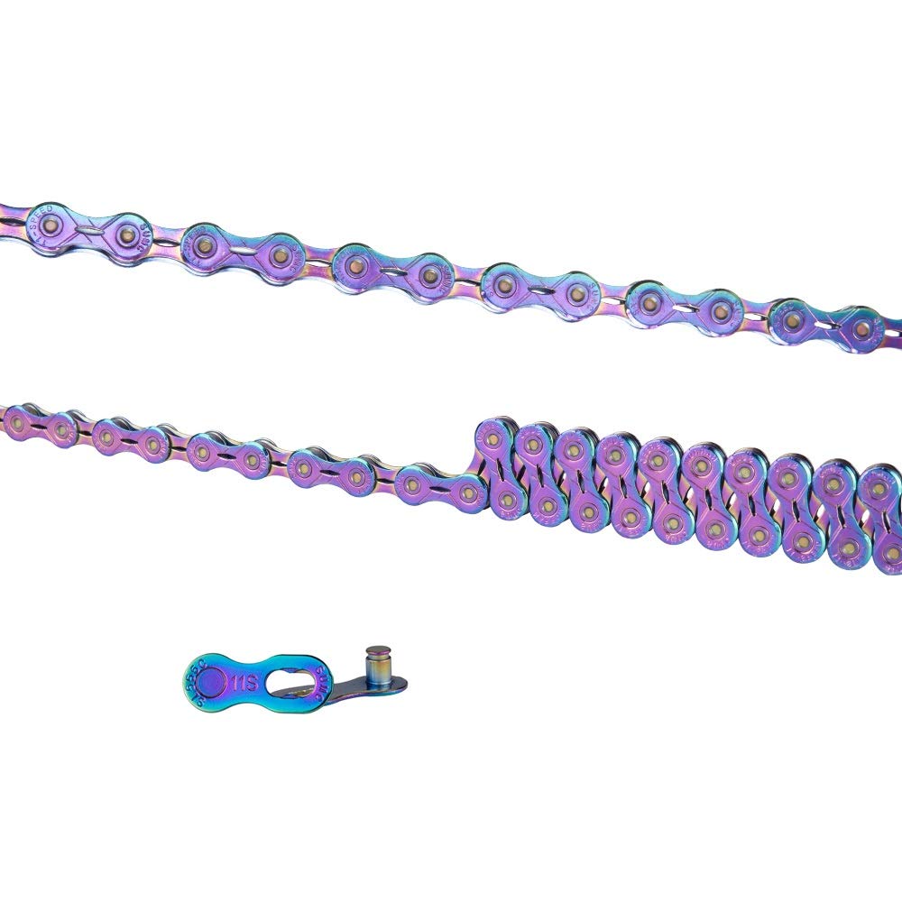 Fahrradkette 11speed Kette 11s Bunte Kette Straßen-Fahrrad-Ultra Durable Missing Link Regenbogen for MTB Mountain Bike