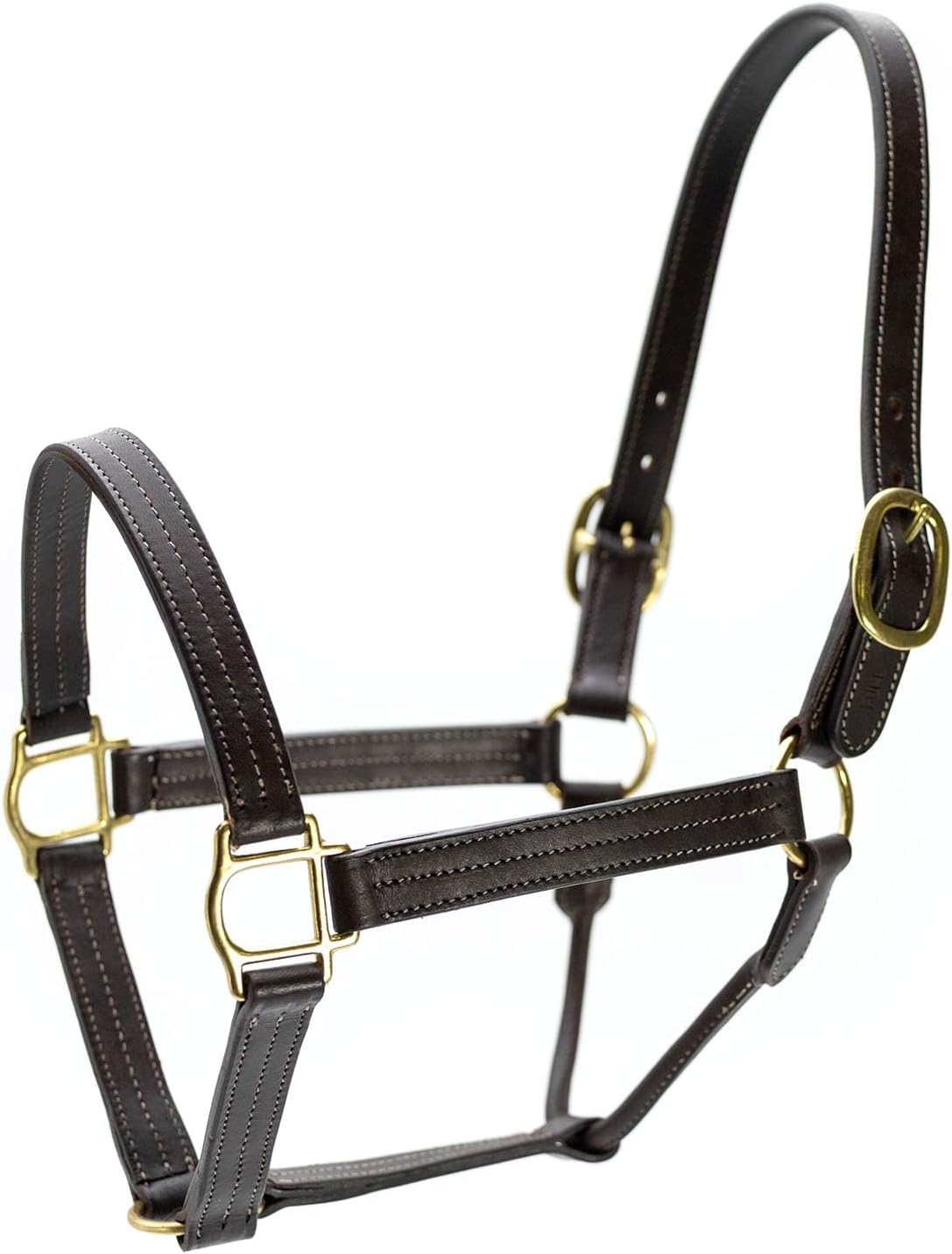 Jeffers Lexington Triple Stitched Leather Halter for Horses – Adjustable Double Buckle Crown, Breakaway Option, Equestrian Horse Tack for Riding, Show, Travel, & Turnout