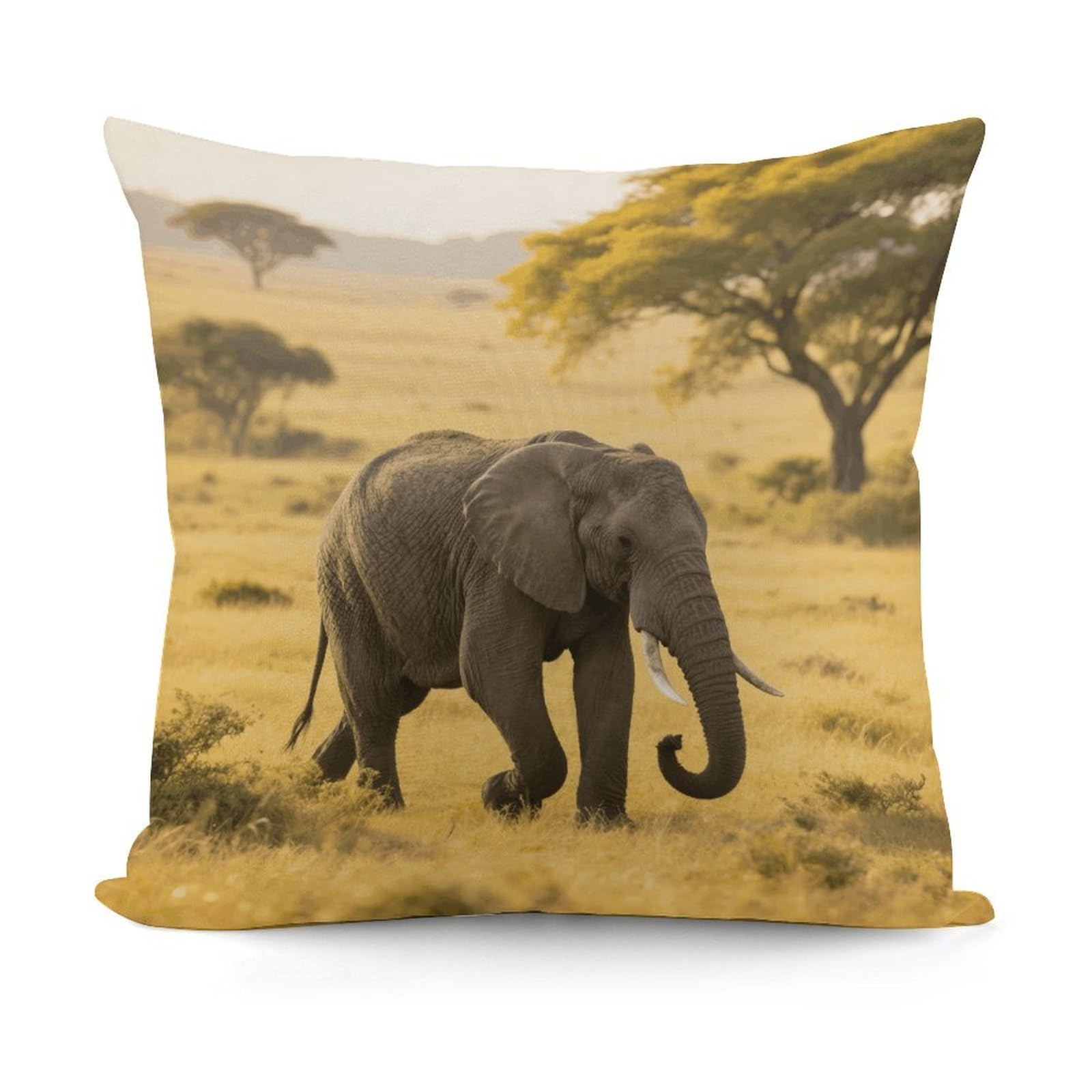 LZQPOEAS Elephant Throw Pillow Cover 18x18 in Breathable Square Pillow Case Cozy Soft Pillowcase Protector Fashion Modern Couch Cushion Case for Living Room Bed Sofa Decor