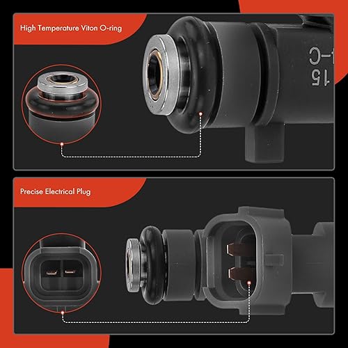 Miniatura 7 de A-Premium Juego de 4 inyectores de combustible compatibles con Nissan Frontier 2005-2019 L4 2.5L, repuesto # 16600EA000