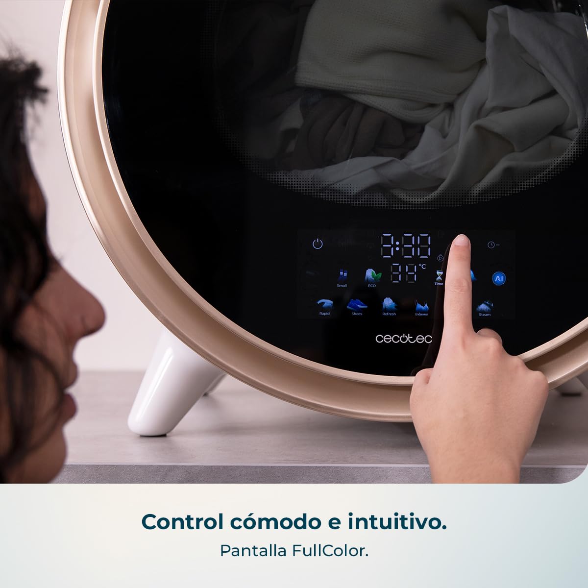 Cecotec Secadora Compacta de Evacuación 3Kg Bolero DressCode Dry 3600V. 12 Programas, Secado Automático Inteligente, Pantalla FullColor, Función UV Care, Dry Shoe Pro, Delay Start, Blanca