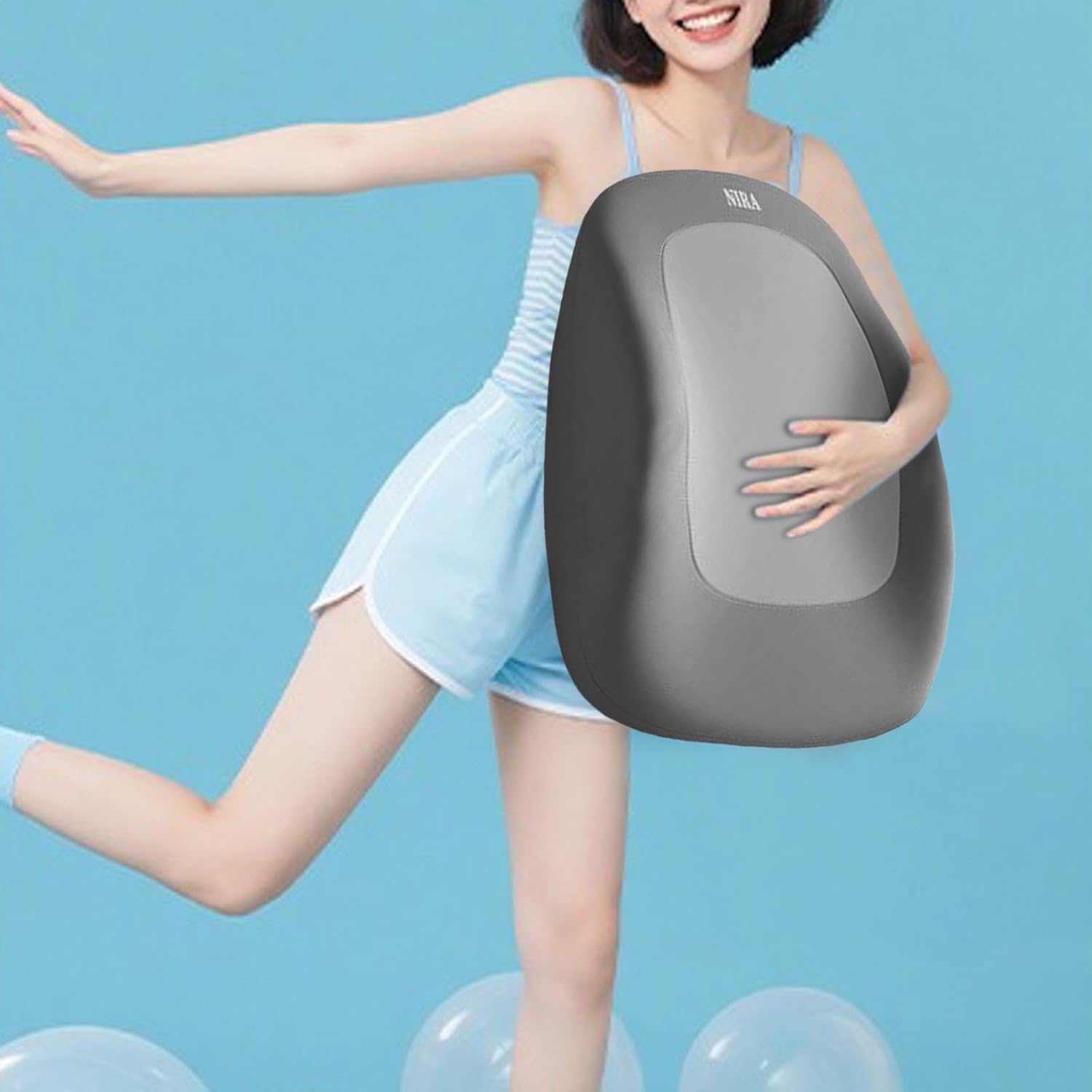 多機能ウエストピロー カップル向けウェッジシェイプピロー ポータブルクッション サポート力のあるメモリースポンジウエストピロー 洗え