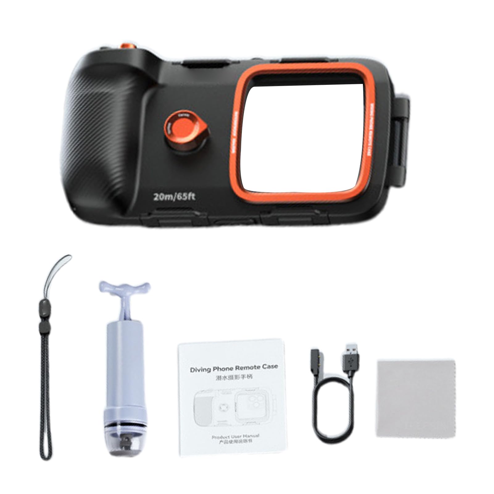 Jiawu Funda para Teléfono Subacuática, IP68 Resistente Al Agua hasta 20 M 65,6 Pies Funda para Teléfono para Snorkel, para de Buceo con Control Remoto Bluetooth para Teléfonos Inteligentes de hasta 7