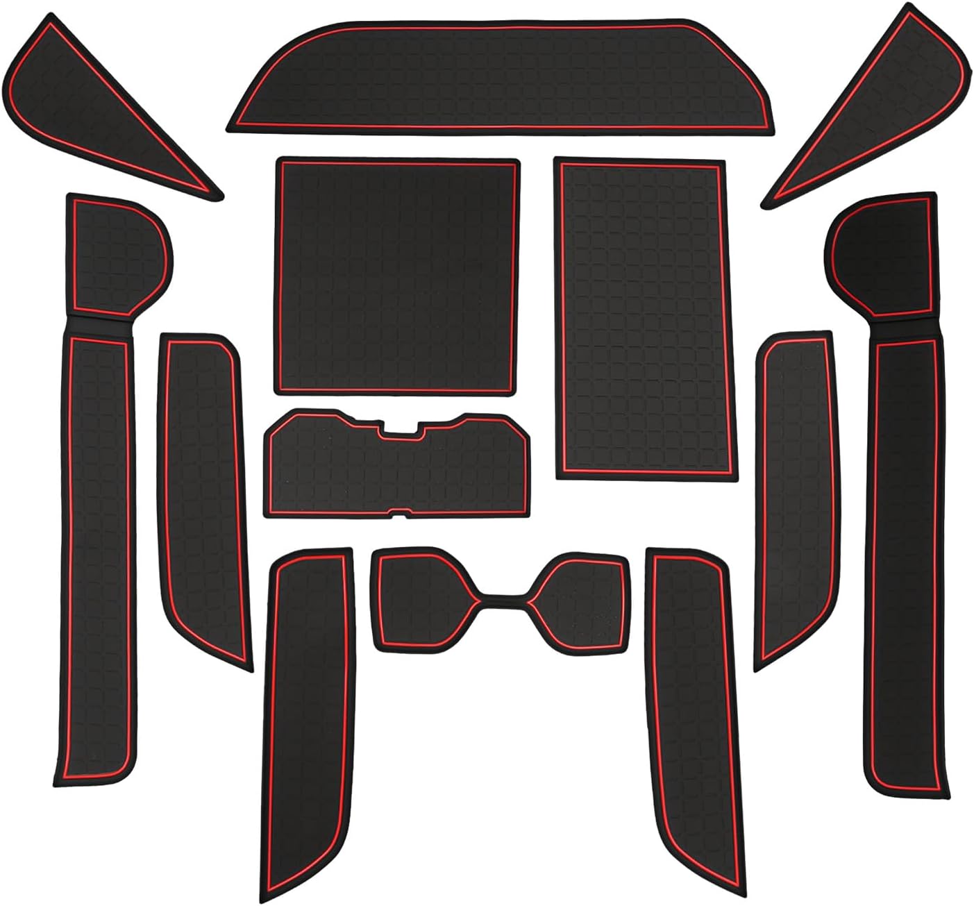 LUWU for 2026 RAV4 Accessories - for 2026 Toyota RAV4 Door Slot Mats Cup Holder Insert Coaster Center Console Liners Mats for Door Groove Gate Blue - 13 PCS/Set