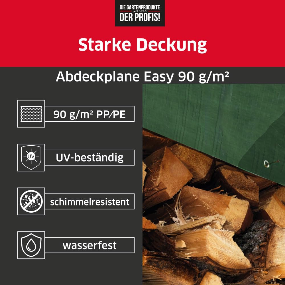 Noor Easy Plandeka Uniwersalna do Ochrony Przed Warunkami Atmosferycznymi, Zielony 4 x 6 m