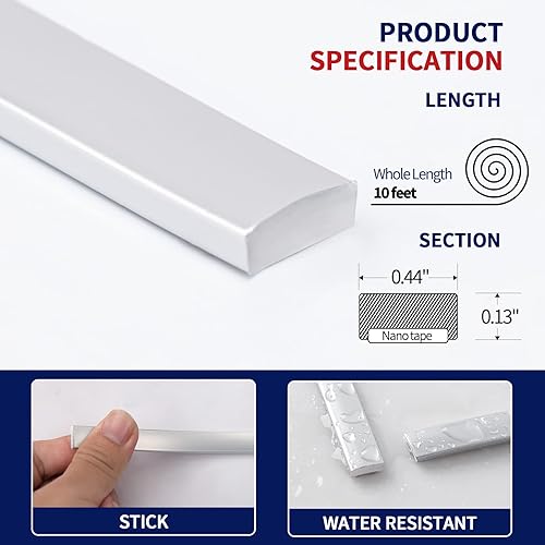 Miniatura 10 de Art3dwallpanels Recorte negro de 10 pies para despegar y pegar para borde de azulejos, autoadhesivo, flexible, para decoración de esquinas