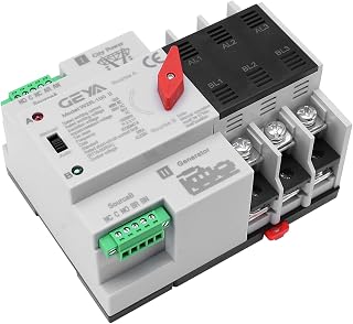 Automatic Transfer Switch Three Phase ATS 100A 220V Power Transfer Switch Din Rail Mounted Controller Electrical Type(3P-100A-AC220V)