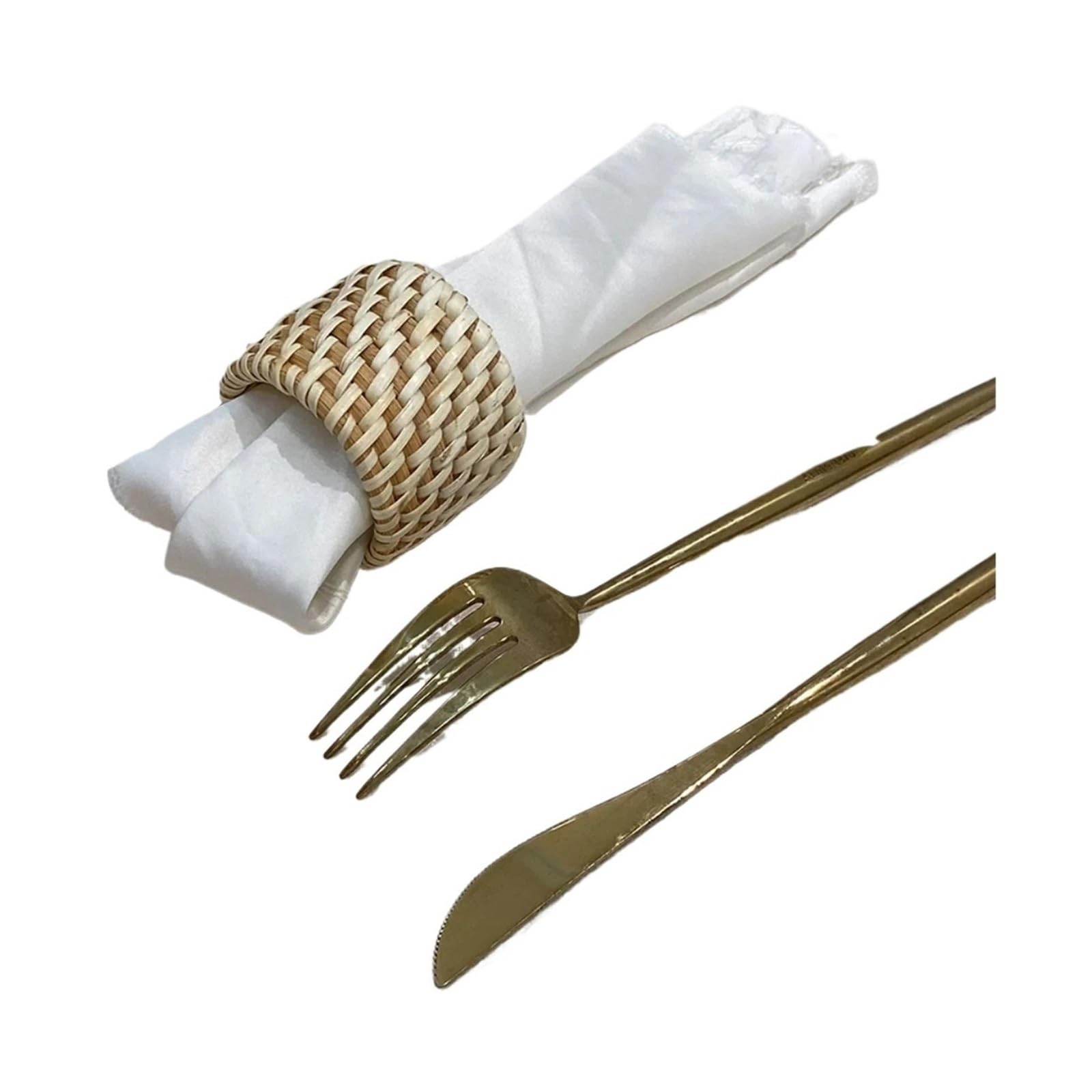 12PCS Woven Rattan Napkin Rings Rustic Natural Holder for Table Decor Easter