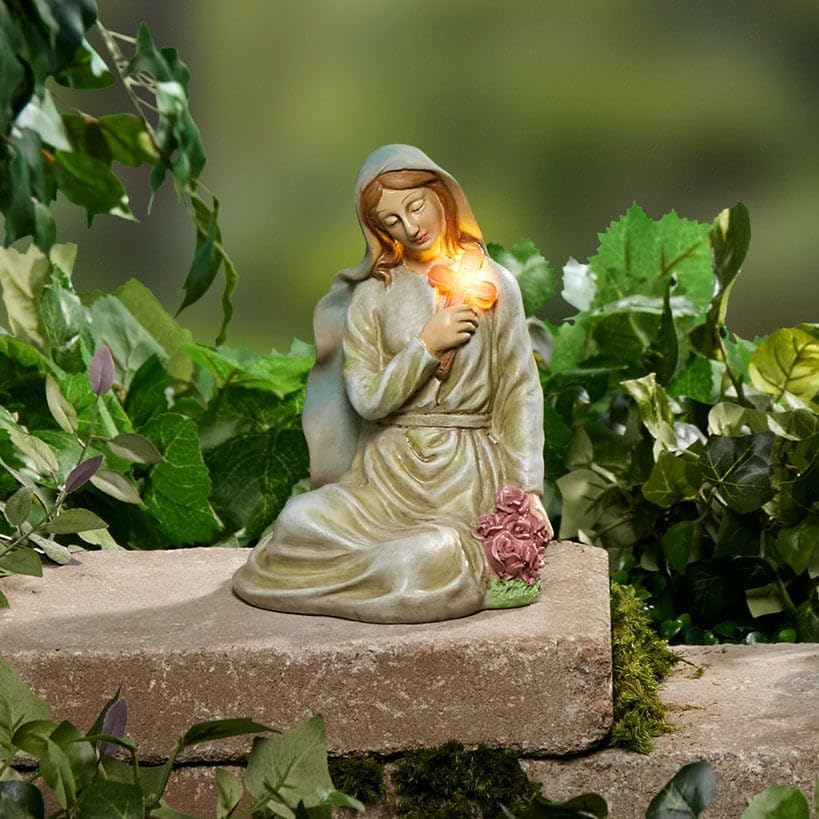 The Lakeside Collection Solar Saint Statues - St. Francis with Lantern, 2137016