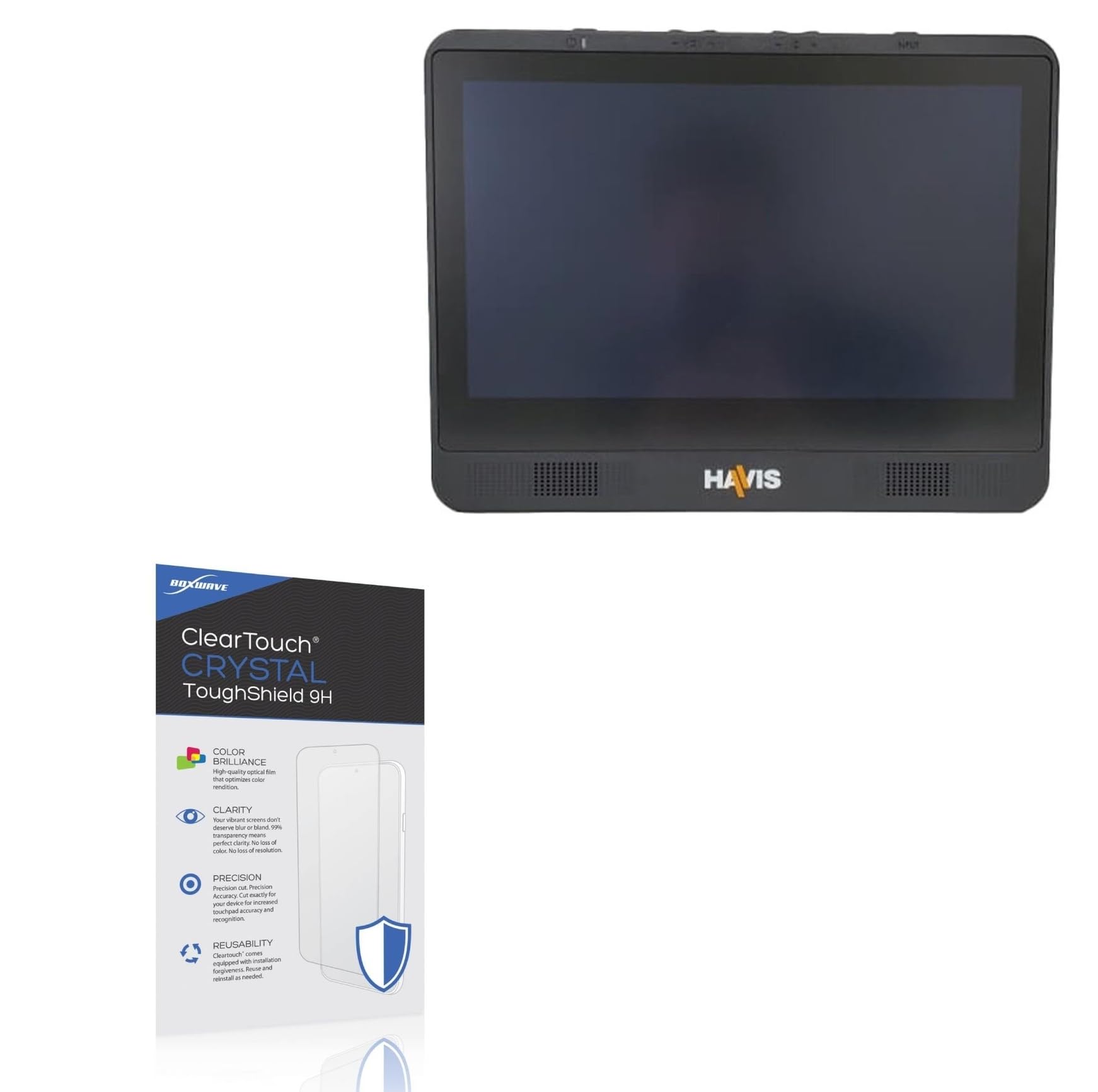 BoxWave Screen Protector Compatible with Havis TSD-201 Display (12.5 in) - ClearTouch Crystal ToughShield 9H (2-Pack), Clear 9H Tough Flexible Film Screen Protector