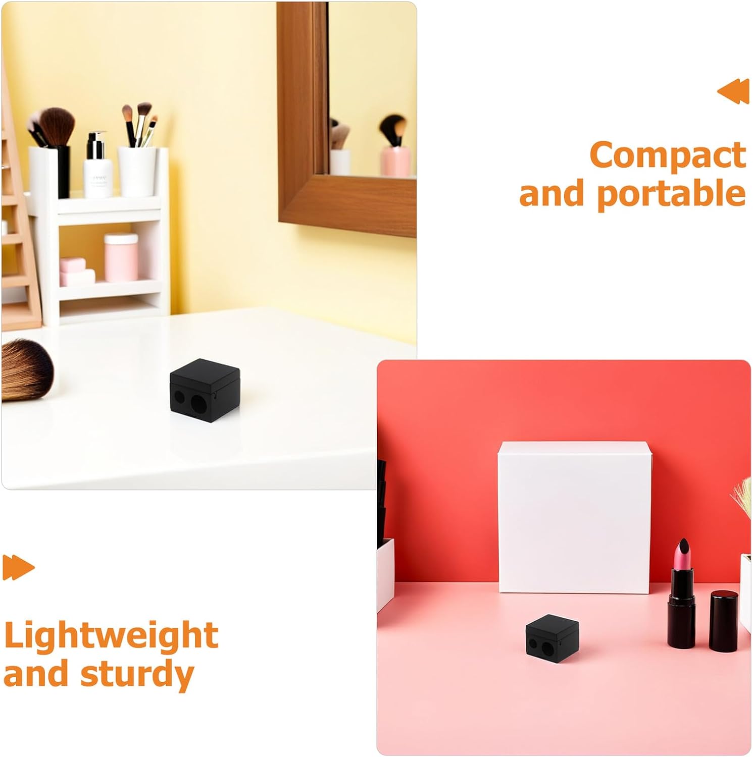 12pcs Dual-Hole Eyeliner and Lip Liner Pencil Sharpener Compact Cosmetic Handheld Sharpeners for Travel and Home Use