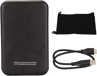 2.5in Hard Drive Enclosure, External Hard Drive Enclosure SATA to USB 3.0 Adapter, Plug and Play Black Computer Hard Drive Enclosure with UASP