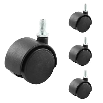 HOWDIA 4 Pack 2 Inch Swivel Caster Wheels for Cart, M8-1.2513mm Threaded Stem Heavy Duty Casters, Nylon Wheels Replacement for Furniture, Table, Cabinet, ShelfNo Brake
