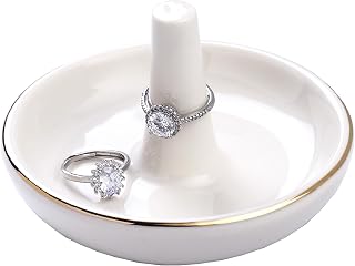 Wedding Ring Holder, Engagement Jewelry Dish With Stand, Ceramic Holder for Rings Earrings Necklace, Gift for Women, Birthday Mothers Day