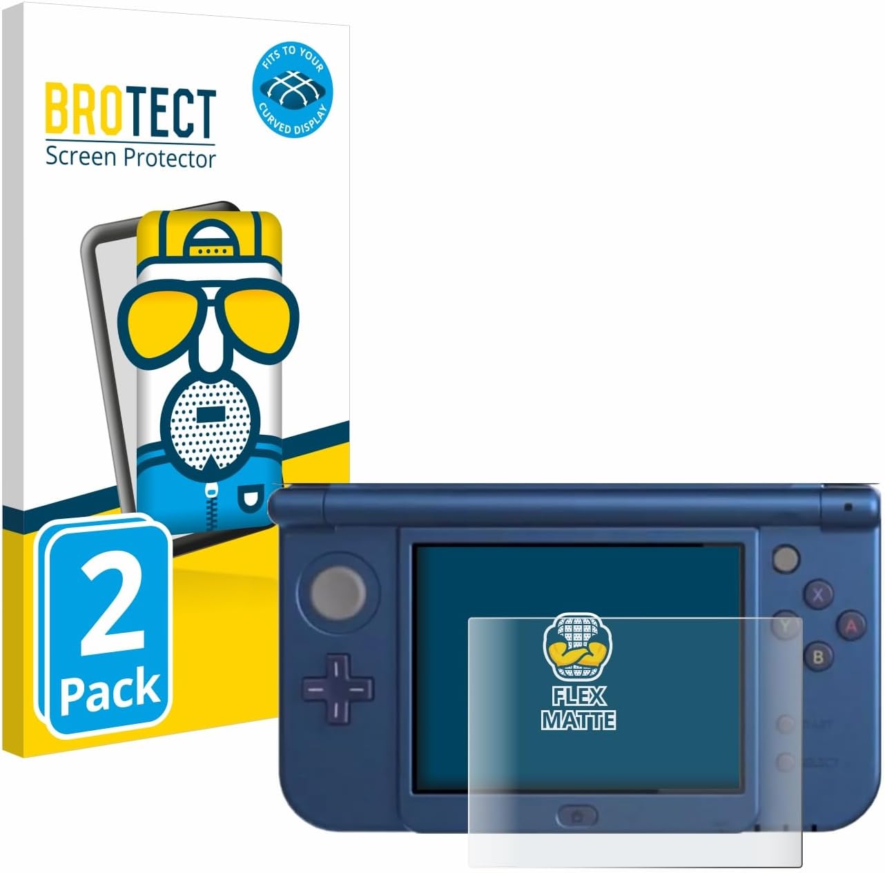 3D Curved Screen Protector Matte Compatible with Nintendo New 3DS XL (Lower Display) (2 Pack) - Full Screen Coverage