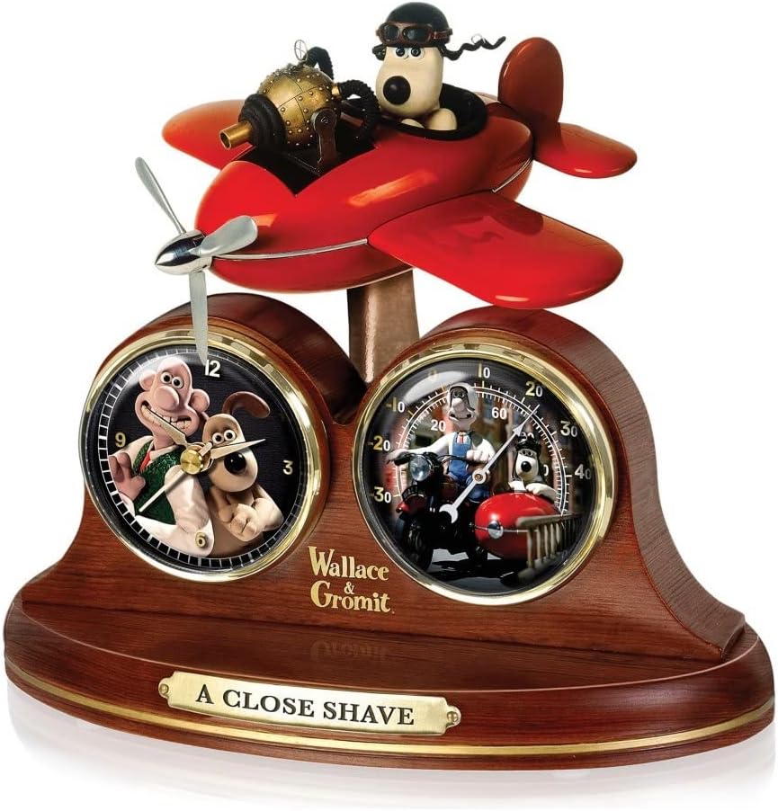 The Bradford Exchange Wallace & Gromit 'A Close Shave' 25th Anniversary Desk Clock