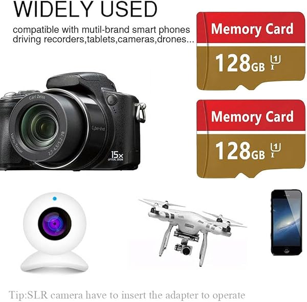 2 Pack Tarjeta de Memoria 128GB Alta Velocidad Tarjeta TF Memory Card para Cámaras,Teléfonos,Cámara de Tablero Inteligente,Tabletas - 2