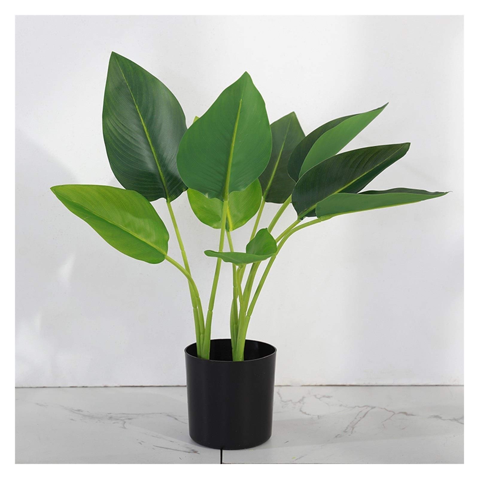 NGDFGR Artificial Potted Plant Decor 17.3" Palm Tree Artificial Plant Simulation Plant Potted Green Plants Large Bonsai Indoor Living Room Home Decoration,Green Farmhouse Decor,H 17.3