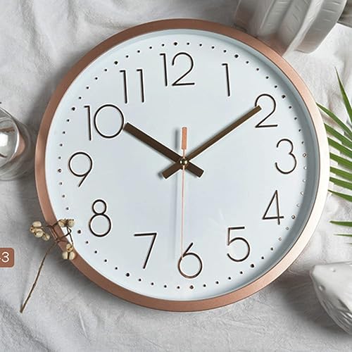 Miniatura 5 de Relojes de pared silenciosos sin tictac de 12 pulgadas, funciona con pilas, reloj de cuarzo clásico, decoración clásica, fácil de leer para