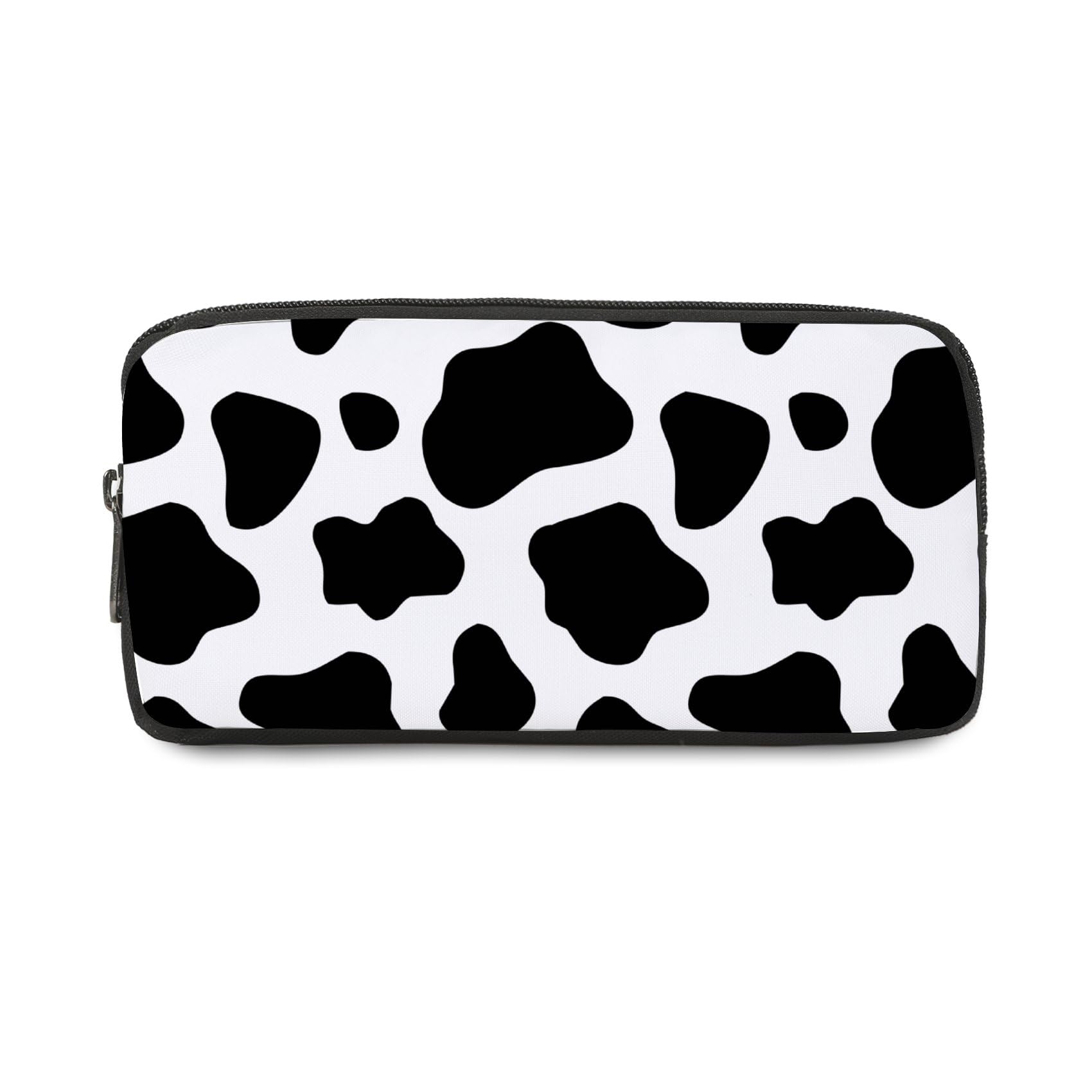 Black and White Cow Pencil Case Large with Zip up Pencil Cases Girls Secondary School Pen Case School Pencils Secondary High College Sixth Form Stationery Gifts for Women Men
